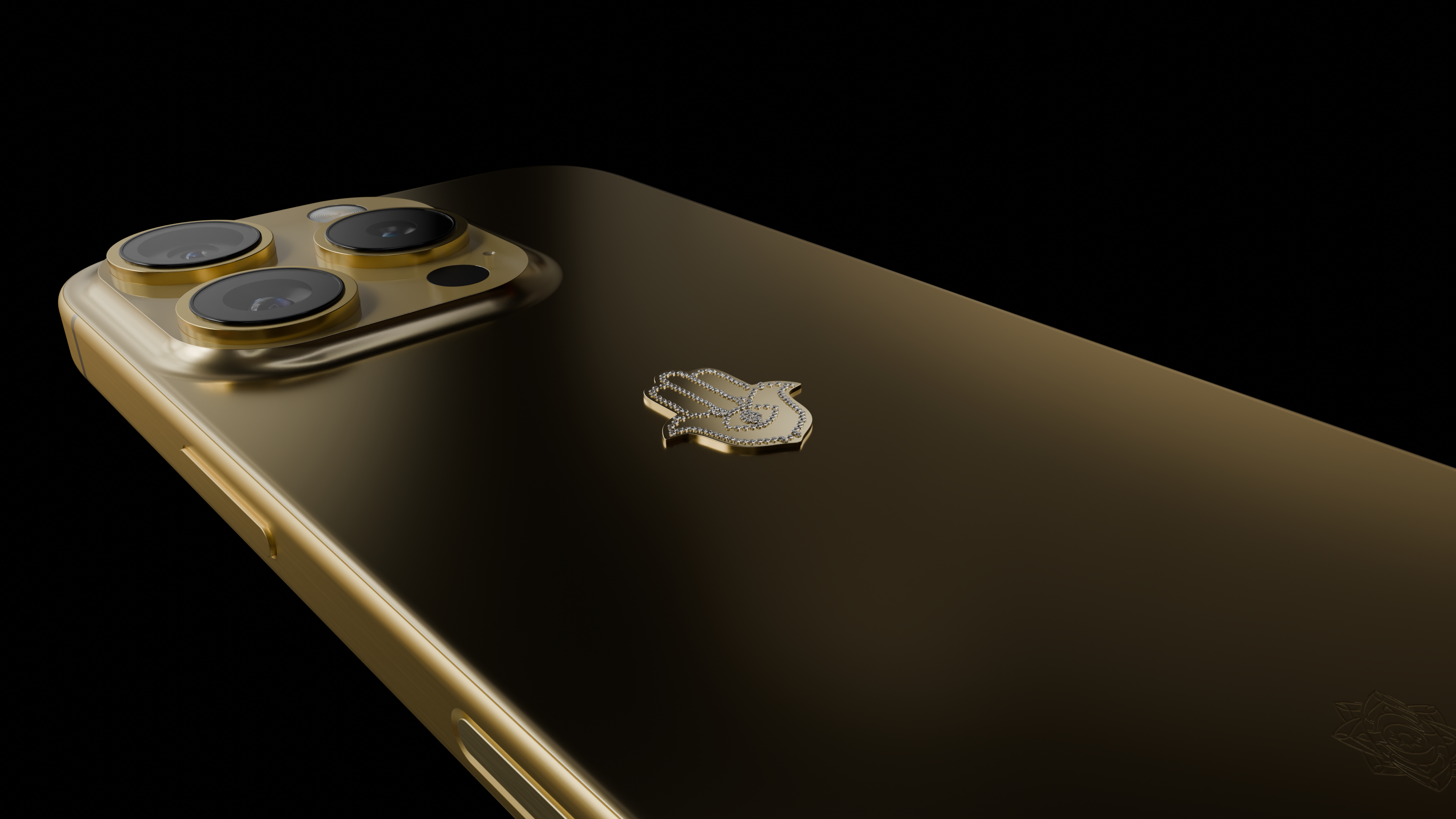 24k Gold iPhone 16 Pro : Evil Eye Emblem